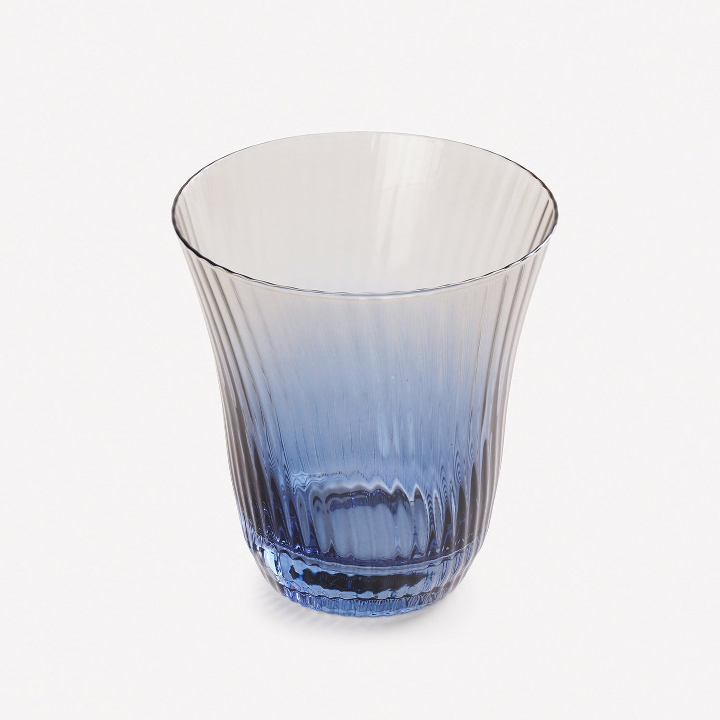 Set of 2 Blue & Grey Cobaltine Ribbed Texture Drinking Glasses