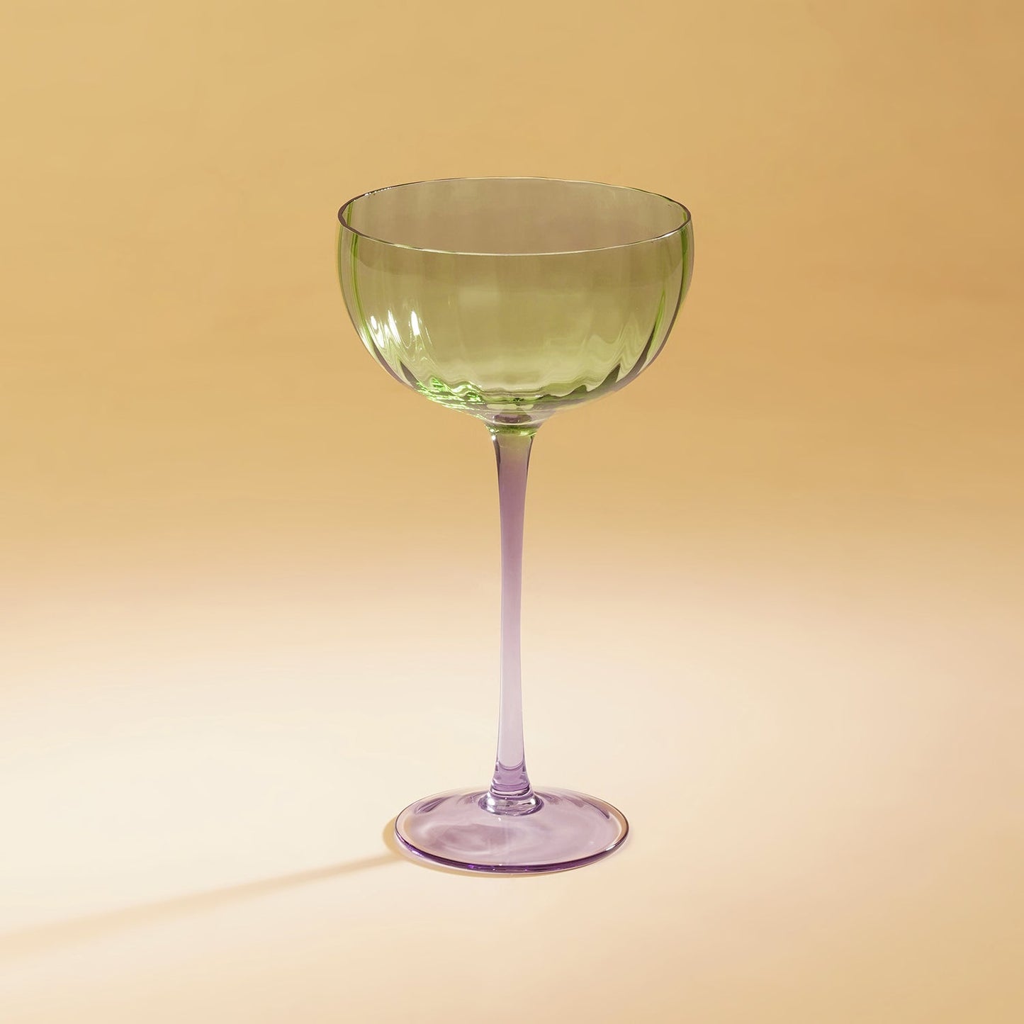 Set of 2 Green & Purple Grapevine Ombre Champagne Coupes