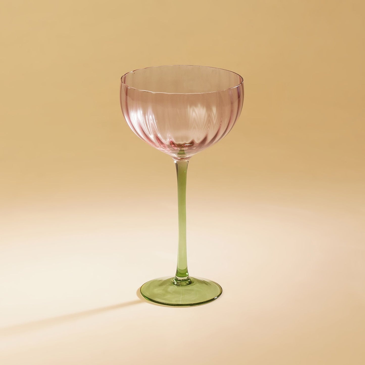 Set of 2 Green & Plum Ombre Champagne Coupes