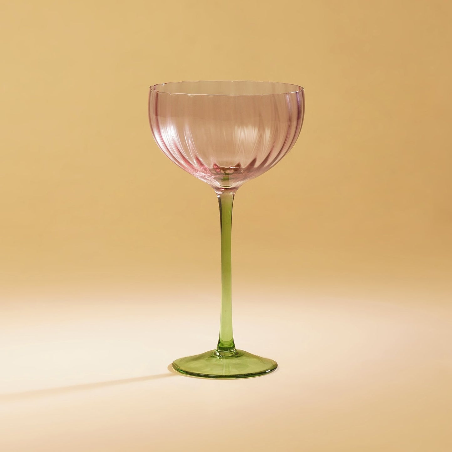 Set of 2 Green & Plum Ombre Champagne Coupes