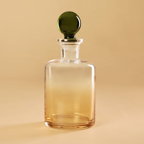 Green & Yellow Ombre Glass Decanter