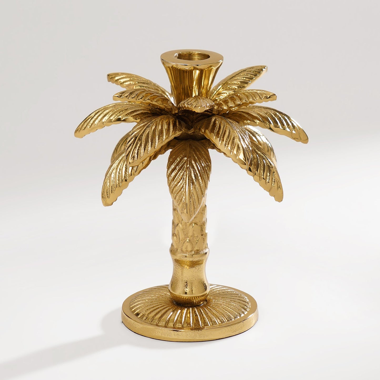 Gold Palm Candle Holder - Small