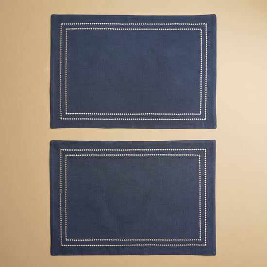 Set of 2 Blue Linen Placemats