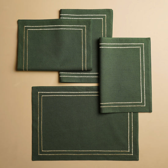 Set of 2 Green Linen Placemats