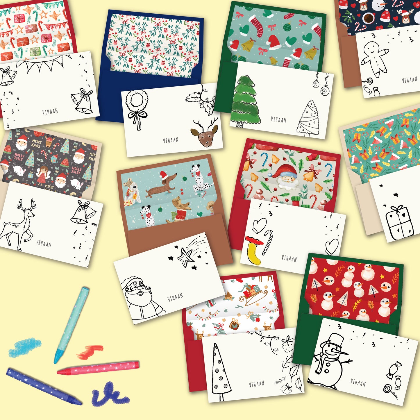 Christmas Color Me Notecards