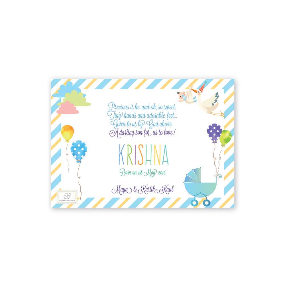 Bibs & Things Baby Announcement, E-card