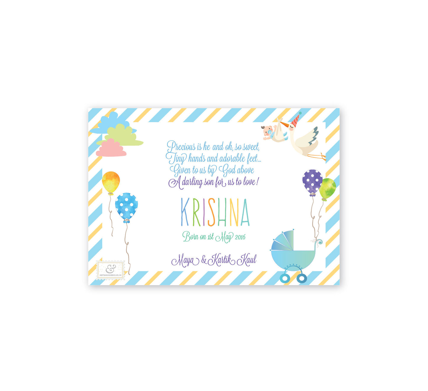 Bibs & Things Baby Announcement, E-card
