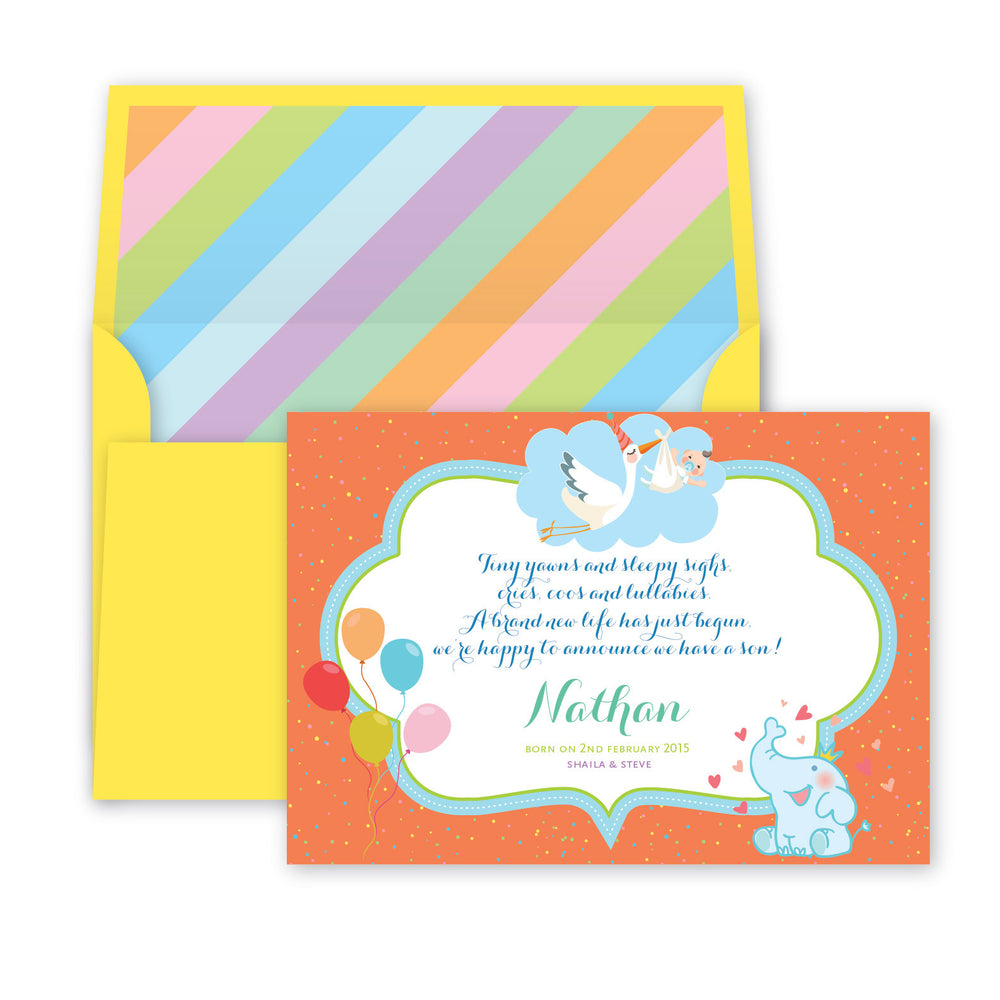 Rainbow Baby Announcement, Print Card