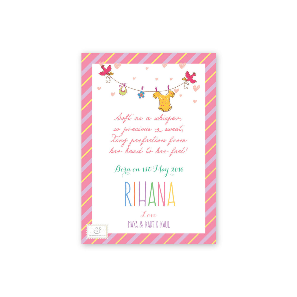 Tiny Perfection Baby Announcement, E-card