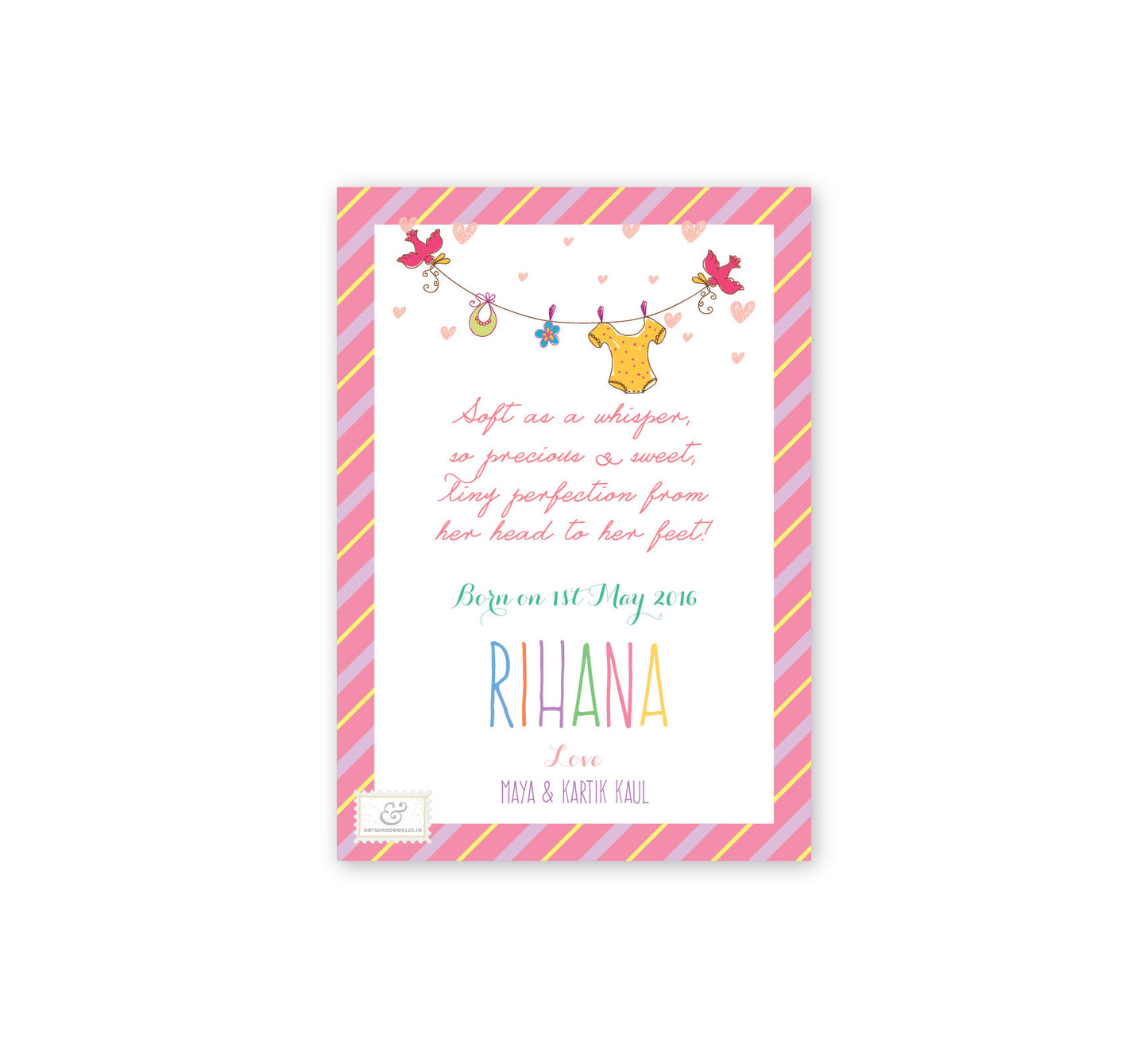 Tiny Perfection Baby Announcement, E-card