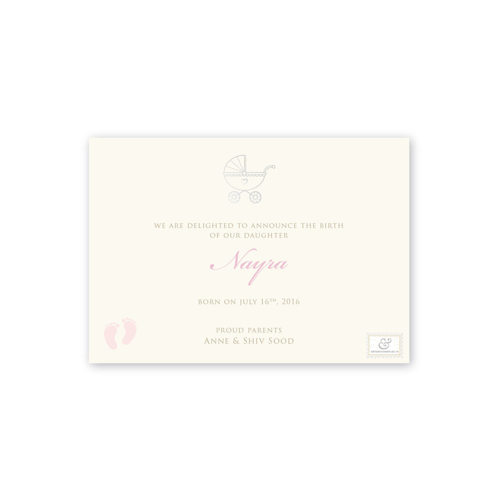Polka Pink Baby Announcement E-card