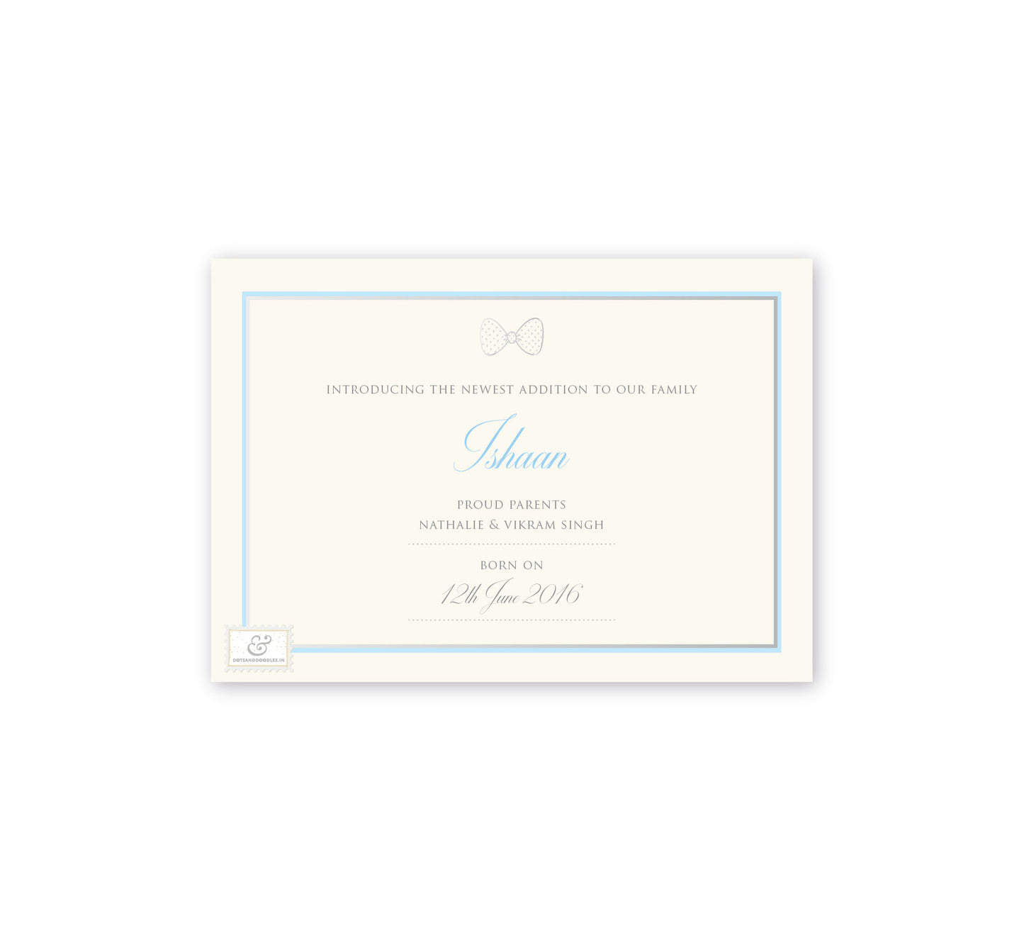 Powder Blue Baby Announcement, E-card