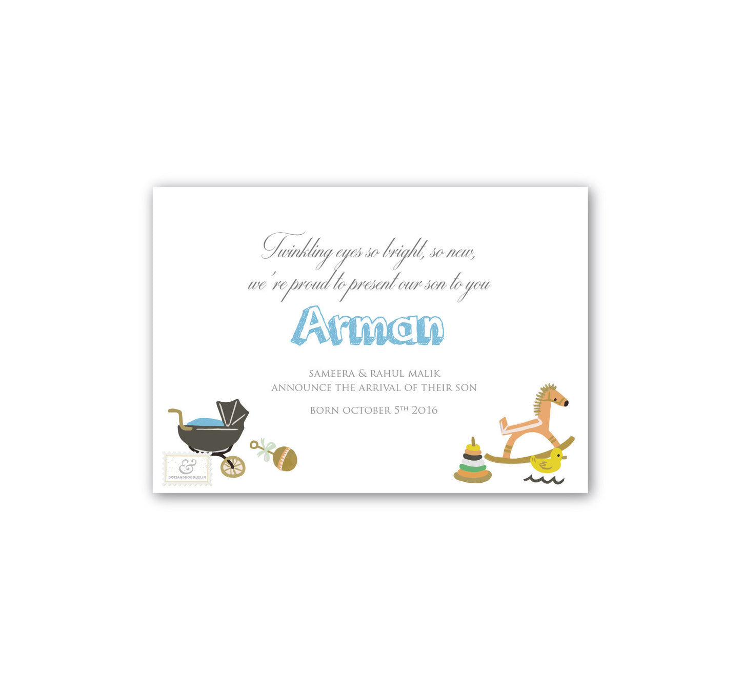 Bundle of joy, Baby announcement E-card