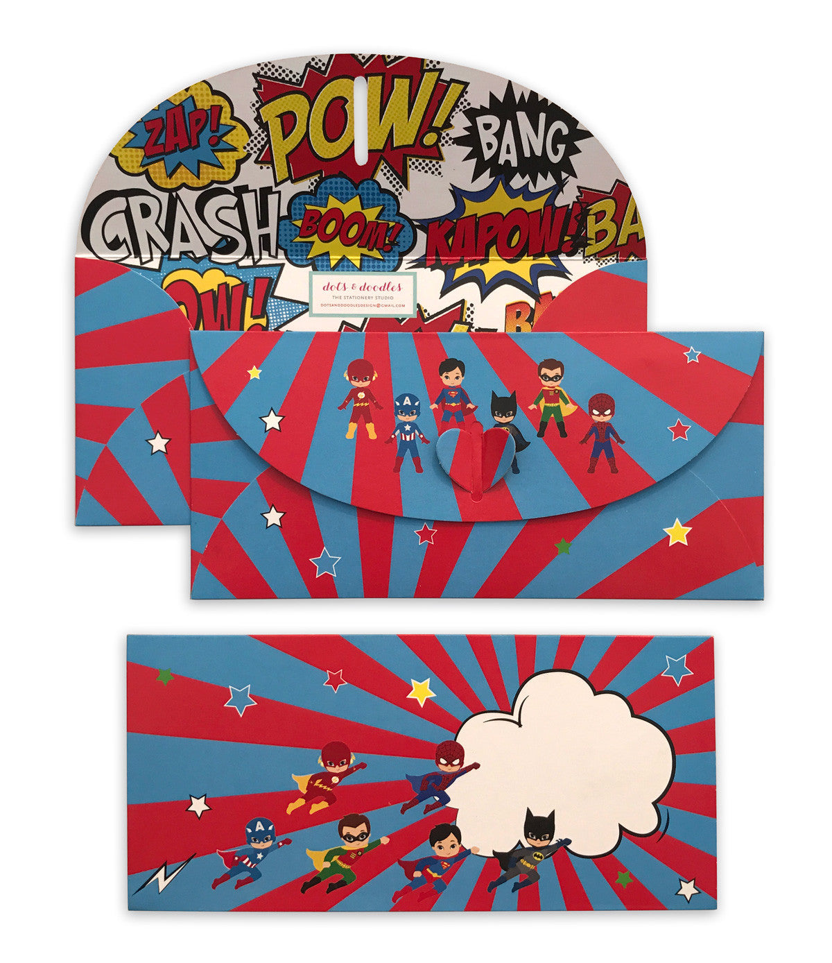 Superhero 10 Gift Envelopes