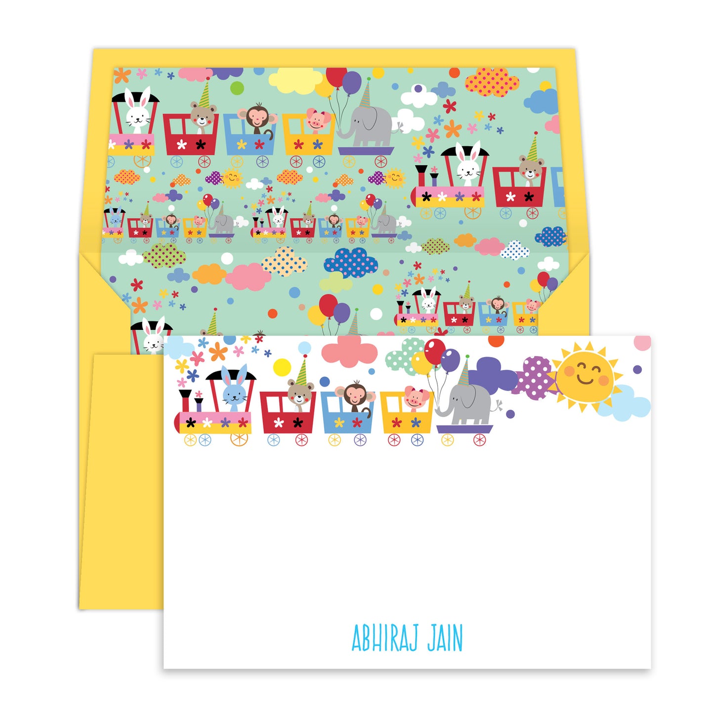 Animals on a Train Notecards